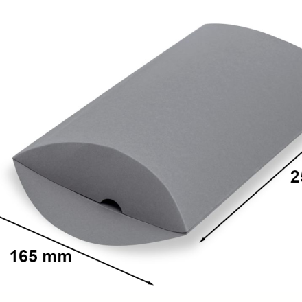 Geschenkbox Kissenform aus Pappe für Geschenke grau L 250x165x50 mm