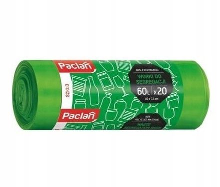 Paclan Glassäcke 60 l, 20 grün LDPE
