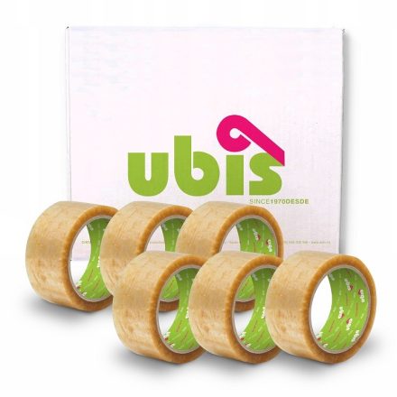 Packband – Pakak-Band Solvent Gummi Transparent UBIS 48mm/60yd - 6 Stück