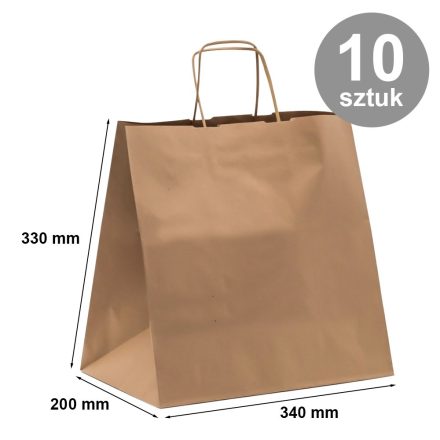 Paket - Paket - Tasche 340x200x330 braun glatt 10 Stück 10 Stück