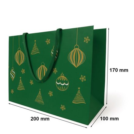 KRAFT 200x100x170mm grün Mit Weihnachtsmotiv für Geschenke