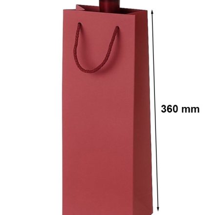Beutel für Geschenke für Wein aus Papier 125x85x360 rot mit Griff