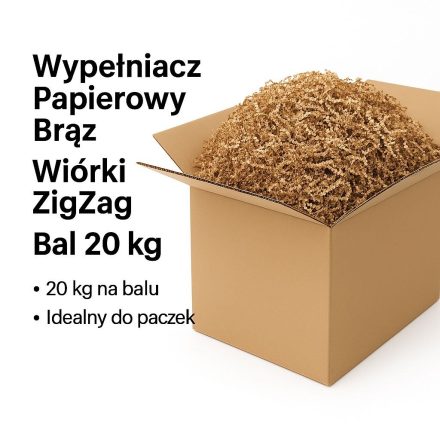 Papierfüller braun ZigZag - Päckchenbeutel 20 kg Ball