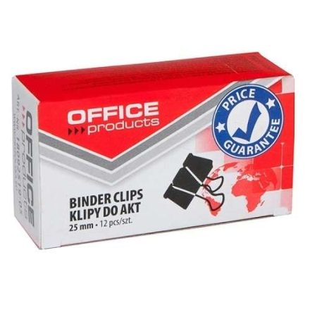 Büroklips für schwarz Dokumente 25 mm Office Products 12 Stück