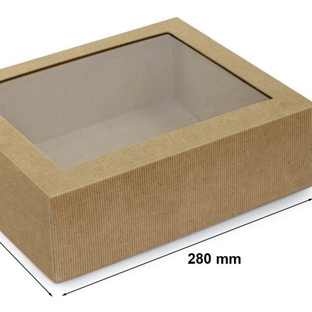 Fasson-Bronze-Schachtel mit Fenster 280x230x90 mm, braun