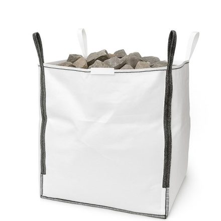 Big-Bag 90x90x120 cm mit einem Trichter von 1000 kg geöffnet