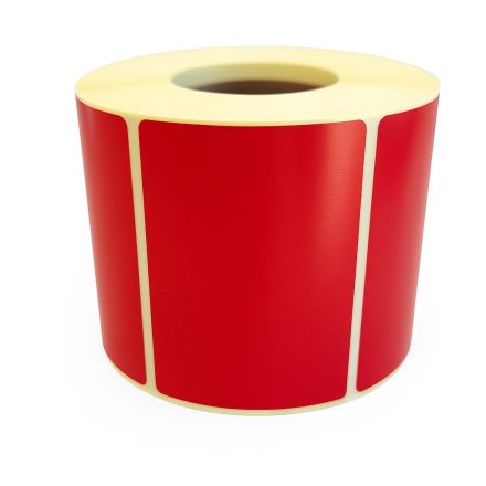 Thermoetiketten selbstklebend rot 60x40 mm, Rolle 500 Stück.