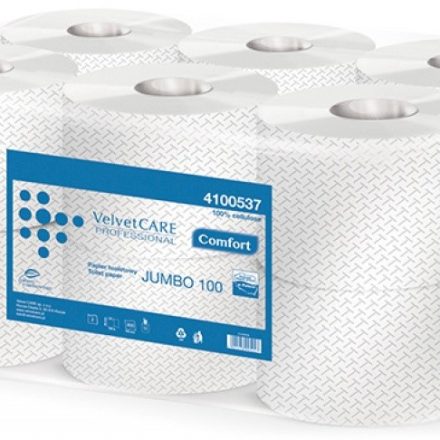 Toilettenpapier Velvet Jumbo weiß 2-lagig 100 m 12 Rollen