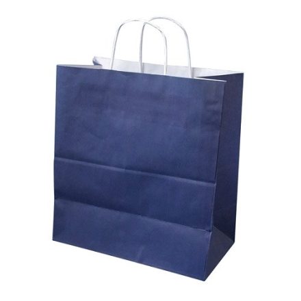 Papiertüte für Einkäufe dunkelblau mit Griff 305x170x340 mm, 10 Stück.
