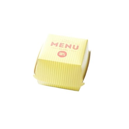 Burger Box gelb M Einweg-Papier-Burger Box 50 Stück