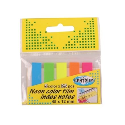 Selbstklebende Lesezeichen 44 x 12 mm 5 Farben 5x25 Stück