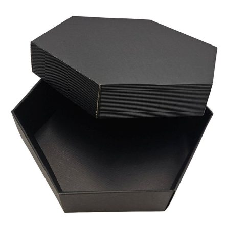 Schachteln gerippt aus Pappe schwarz mit Deckel 380x380x90 mm 10 Stück.