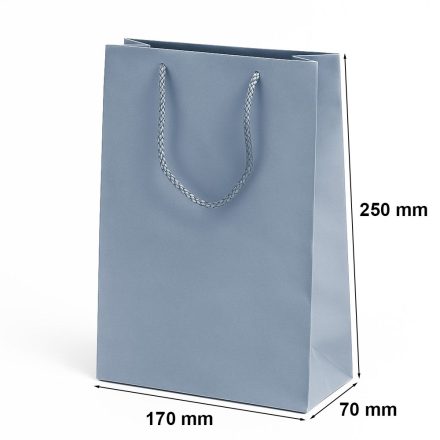 Papiertüte laminiert silber mit Griff 170x70x250 mm Prestige