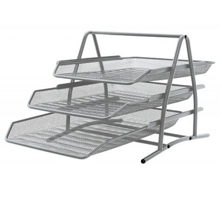 Büroschubladen auf dem Schreibtisch Q-Connect 3 Metallschubladen silber
