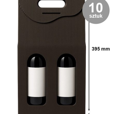 Schachteln gestanzt gerippt schwarz für 2 Wein 180x80x395 mm 10 Stück