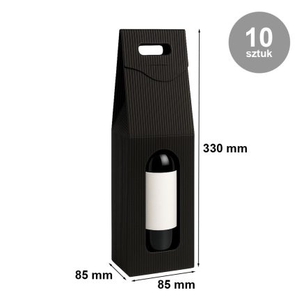 Schachteln gerippt schwarz gestanzt für Wein 85x85x330mm 10Stück