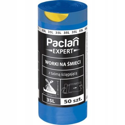 Paclan Expert Müllsäcke mit 35 l Klebeband, 50 blau Stücke
