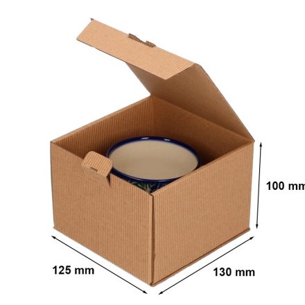 Fasson mit 125x130x100 mm grau, Faltschachtel für eine Tasse