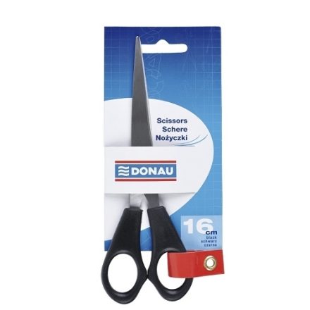 Universal Büroschere Donau 16 cm schwarz aus rostfreiem Stahl
