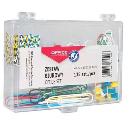 Büroset Office Products 5w1 Pinzetten und Büroklammern 135 Stück