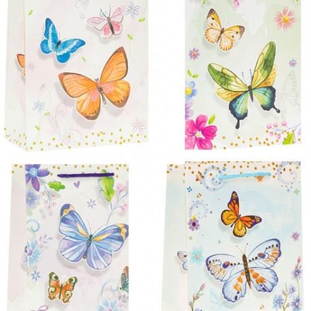 Geschenktasche Lux A4 Schmetterlinge TK-22005 26x10x32 cm 12 Stück