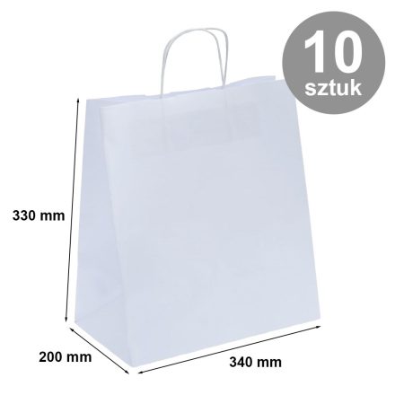 Papier-Cateringtasche 340x200x330 mm weiß glatt 10 Stück