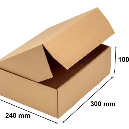 Stanzkarton braun, Stanzschachtel 300x240x100 mm F426