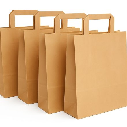 Papiertüte mit flachem Griff 180x80x220 / braun / - 250 Stück