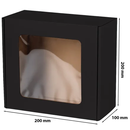 Geschenkbox gestanzt mit Sichtfenster EKO schwarz für Geschenke
