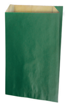 Beutel aus Papier mit Seitenfalte grün Kraft 120x200+45mm, 60 g/m2