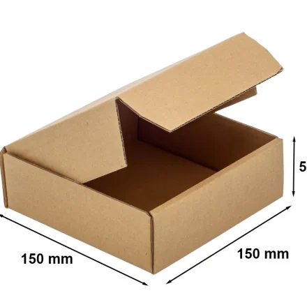 Stanzkarton – F426-Schrittkappe 150x150x50mm-Fertigkarton braun