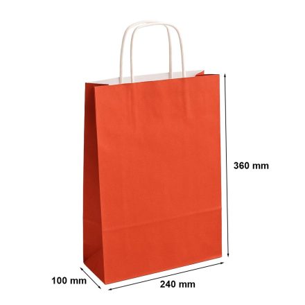 Beutel aus Papier für Geschenke ECOBAG 240x100x360 orange 10 Stück
