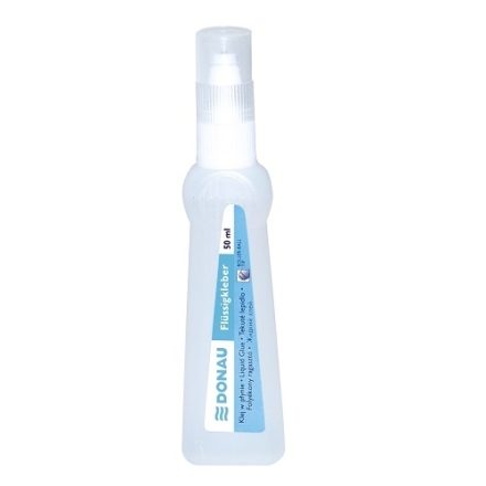 Farbloser Bürokleber in der Flüssigkeit Donau Roller 50 ml mit Metallspitze