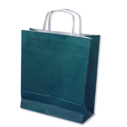 Papiertüte grün für Einkäufe mit Griff 305x170x340 mm 10 Stück.