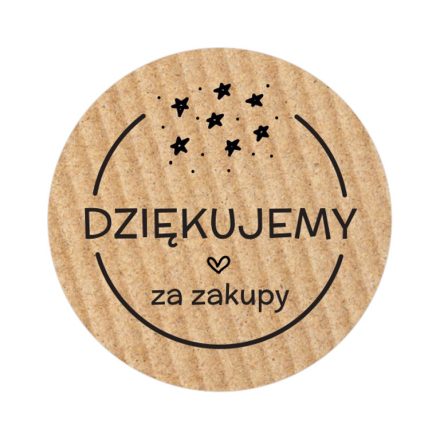 Runde Kraft-Aufkleber, 35 mm, 200 Stück, polnischer Aufdruck „Dziękujemy za zakupy“