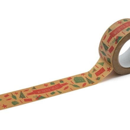 Frohe Weihnachten Papierband mit Mustern 48 mm x 50 m