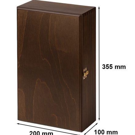 Holzschachtel für Wein K-982 EX braun lackiert mit Füllung