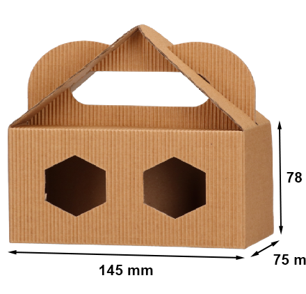 Faltschachtel für 2 Gläser 145x75x78mm mit Fenster