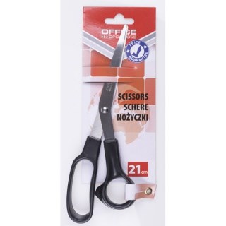 Büroschere Office Products 21 cm schwarz für Papier und Karton