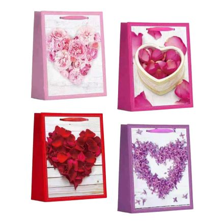 Lux A5 Geschenkbeutel 18x8x24 cm Herzmuster TK-22001 12 Stück