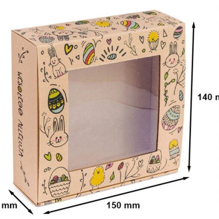 Osterkarton mit Fenster, Geschenkbox 150x140x55 mm
