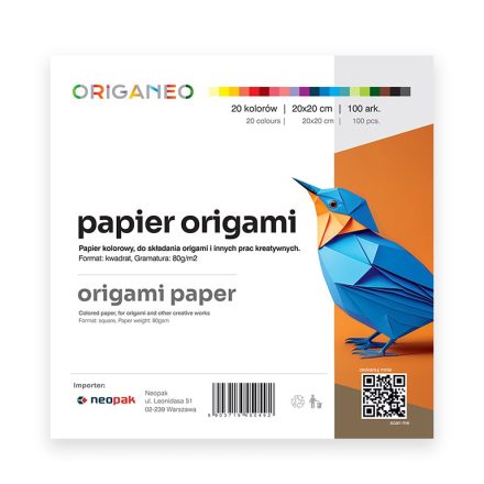 Origami Papier ORIGANEO 20x20 cm Mix der Farben 100 Blätter 80 g/m2