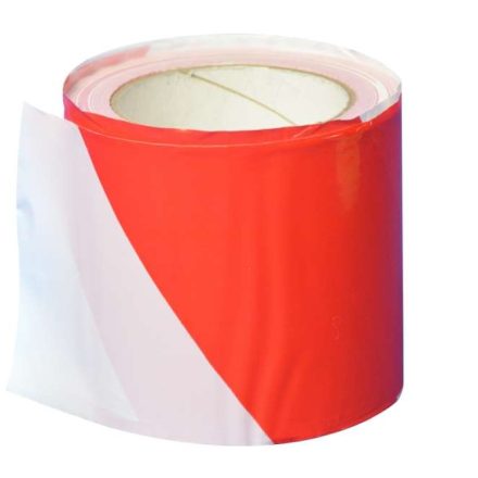 Sicherheits-Warnband weiß-rot 100 mm x 100 m nicht verkleben