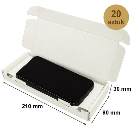 Stanzkarton – Schneidkarton 210x90x30mm weiß Zum Versand von Handys - 20 Stück