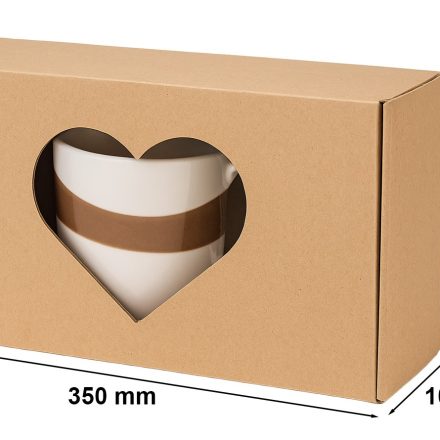 Faltschachtel mit EKO-Herzfenster bronze 350x200x100 mm, braun