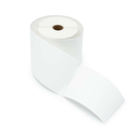 Thermoetiketten selbstklebend 100x150 mm weiß in Rolle 500 Stück.