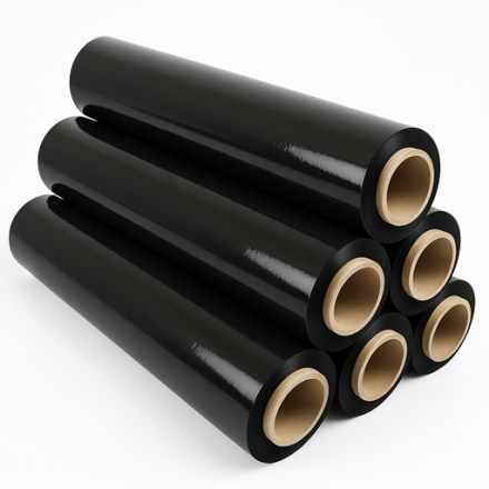 Stretch-Folie schwarz verpackt 50 cm 3,2 kg brutto 23 Um Paletten