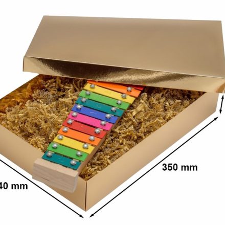 dekorativ gold Geschenkbox laminiert mit Deckel 350x240x70mm