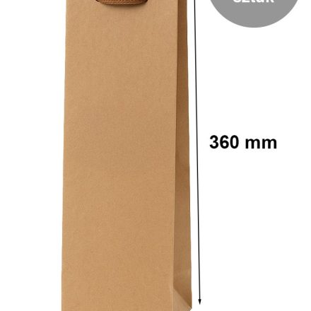 Beutel für Wein KRAFT aus Papier mit Griff 11x10x36 cm, 12 Stück.