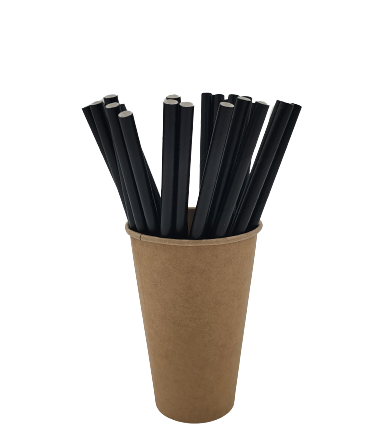 Papierhäcksler schwarz biologisch abbaubar 8x210 mm für Getränke 250 Stück